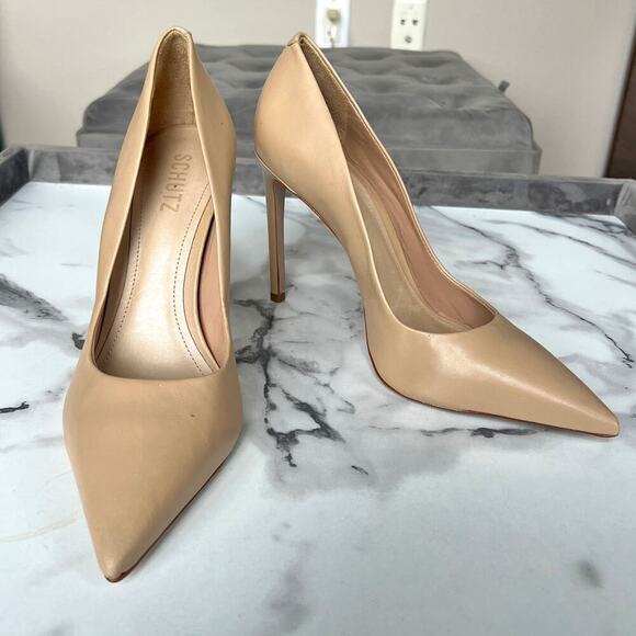 SCHUTZ Lou Light Beige High Stiletto Pumps Size 9.5 - Picture 2 of 9